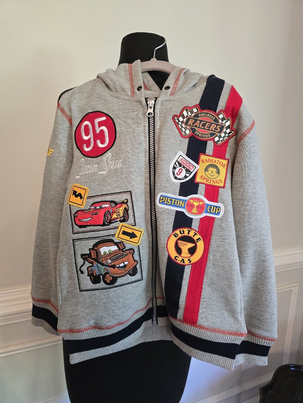Disney Store Cars Gray Hoodie Jacket Size 5/6